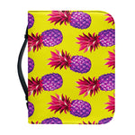 Purple EDM Pineapple Pattern Print Leather Bible Cover