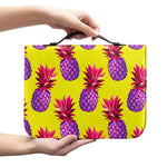 Purple EDM Pineapple Pattern Print Leather Bible Cover
