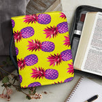 Purple EDM Pineapple Pattern Print Leather Bible Cover