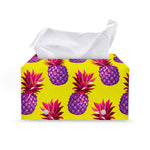 Purple EDM Pineapple Pattern Print Leather Tissue Box Cover