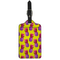 Purple EDM Pineapple Pattern Print Luggage Tag