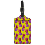 Purple EDM Pineapple Pattern Print Luggage Tag