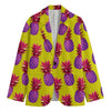 Purple EDM Pineapple Pattern Print Men's Blazer