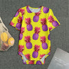 Purple EDM Pineapple Pattern Print Men's Bodysuit