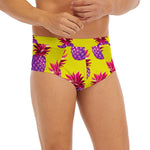 Purple EDM Pineapple Pattern Print Men's Briefs