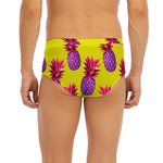 Purple EDM Pineapple Pattern Print Men's Briefs