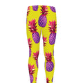 Purple EDM Pineapple Pattern Print Men's Leggings