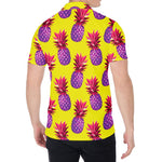 Purple EDM Pineapple Pattern Print Men's Shirt