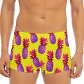 Purple EDM Pineapple Pattern Print Men's Short Boxer Briefs