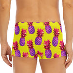 Purple EDM Pineapple Pattern Print Men's Short Boxer Briefs