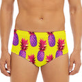 Purple EDM Pineapple Pattern Print Men's Triangle Swim Briefs