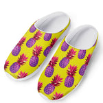 Purple EDM Pineapple Pattern Print Mesh Casual Shoes