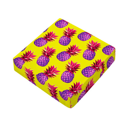 Purple EDM Pineapple Pattern Print Outdoor Seat Cushion Cover