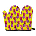 Purple EDM Pineapple Pattern Print Oven Mitts