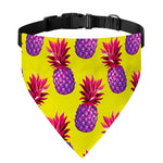 Purple EDM Pineapple Pattern Print Over The Collar Dog Bandana