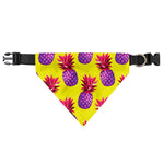 Purple EDM Pineapple Pattern Print Over The Collar Dog Bandana