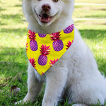 Purple EDM Pineapple Pattern Print Over The Collar Dog Bandana
