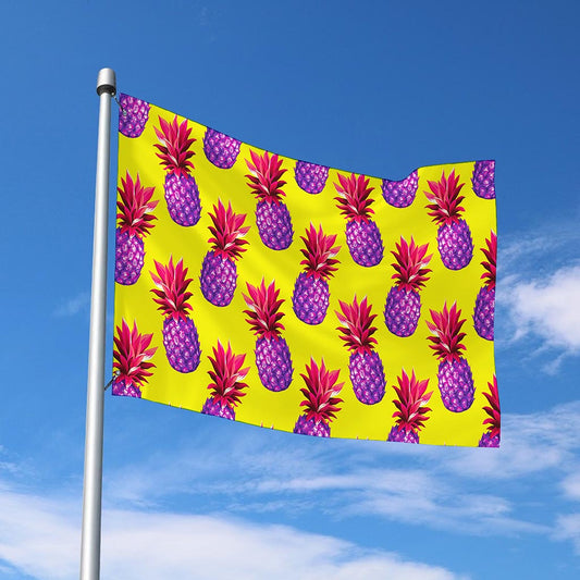 Purple EDM Pineapple Pattern Print Polyester Flag