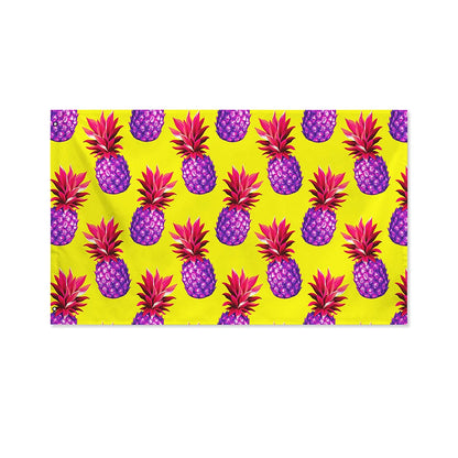 Purple EDM Pineapple Pattern Print Polyester Flag