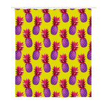 Purple EDM Pineapple Pattern Print Polyester Shower Curtain