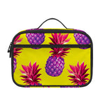 Purple EDM Pineapple Pattern Print Portable Lunch Bag