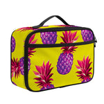 Purple EDM Pineapple Pattern Print Portable Lunch Bag