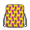 Purple EDM Pineapple Pattern Print Rectangular Crossbody Bag