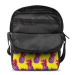 Purple EDM Pineapple Pattern Print Rectangular Crossbody Bag