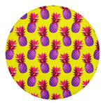 Purple EDM Pineapple Pattern Print Round Blanket