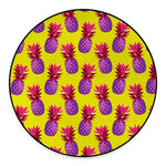 Purple EDM Pineapple Pattern Print Round Floor Mat