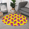 Purple EDM Pineapple Pattern Print Round Rug