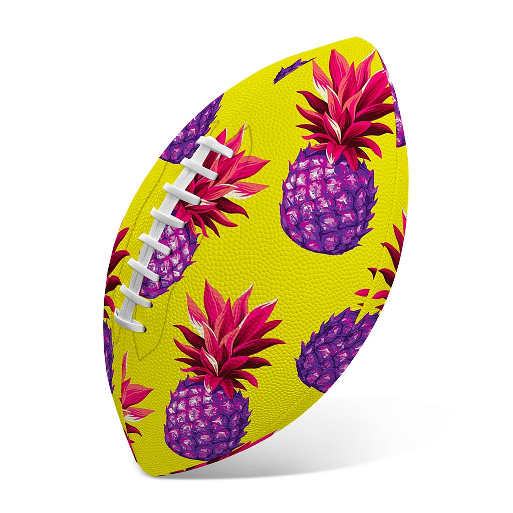 Purple EDM Pineapple Pattern Print Rugby Ball