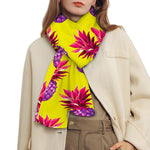 Purple EDM Pineapple Pattern Print Scarf