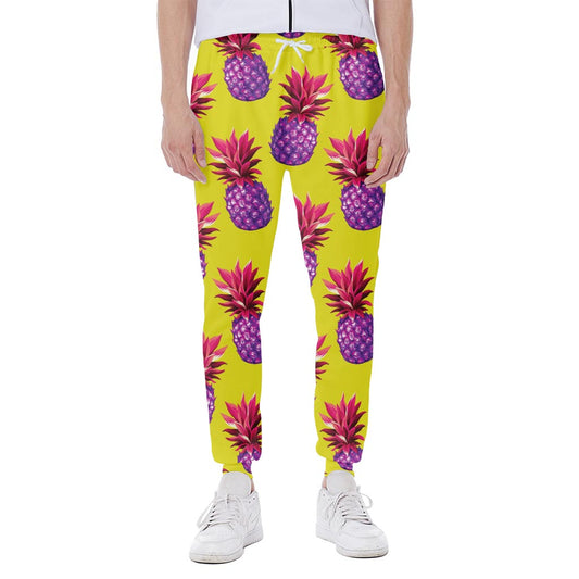 Purple EDM Pineapple Pattern Print Scuba Joggers