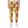 Purple EDM Pineapple Pattern Print Scuba Joggers