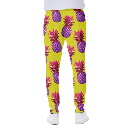Purple EDM Pineapple Pattern Print Scuba Joggers