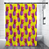 Purple EDM Pineapple Pattern Print Shower Curtain