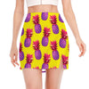 Purple EDM Pineapple Pattern Print Side Slit Mini Skirt