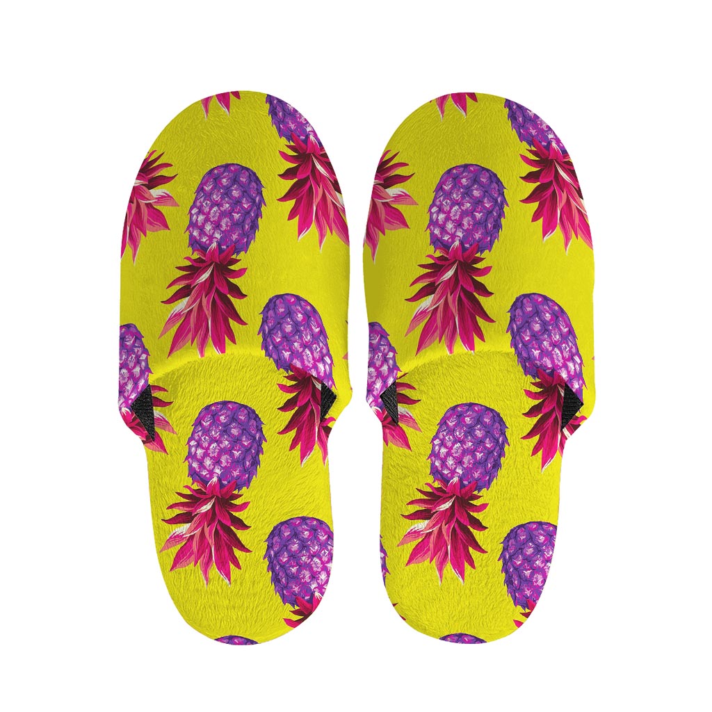 Purple EDM Pineapple Pattern Print Slippers