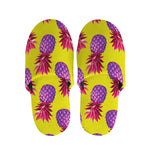 Purple EDM Pineapple Pattern Print Slippers