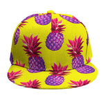 Purple EDM Pineapple Pattern Print Snapback Cap