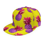 Purple EDM Pineapple Pattern Print Snapback Cap