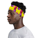 Purple EDM Pineapple Pattern Print Sports Headband