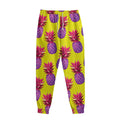 Purple EDM Pineapple Pattern Print Sweatpants
