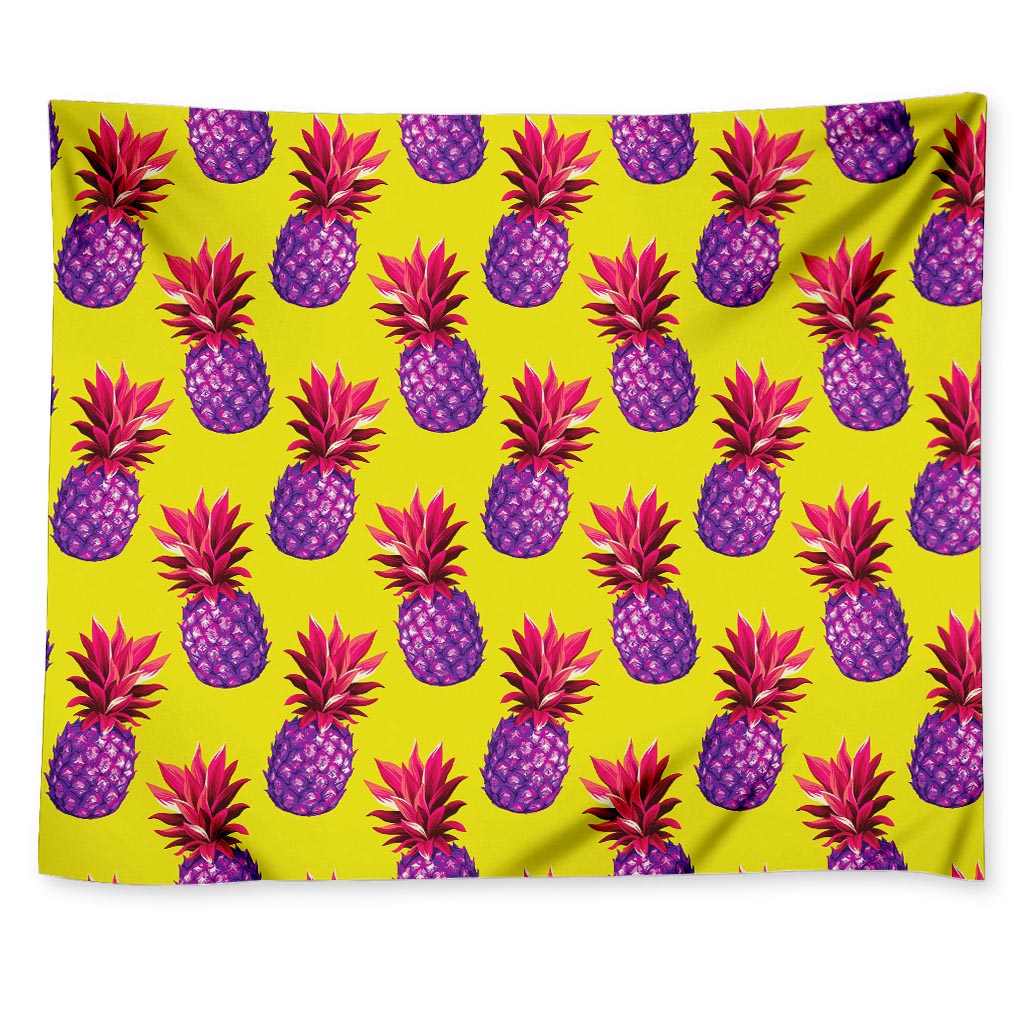 Purple EDM Pineapple Pattern Print Tapestry