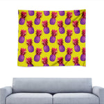 Purple EDM Pineapple Pattern Print Tapestry
