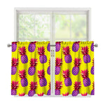 Purple EDM Pineapple Pattern Print Tier Curtains