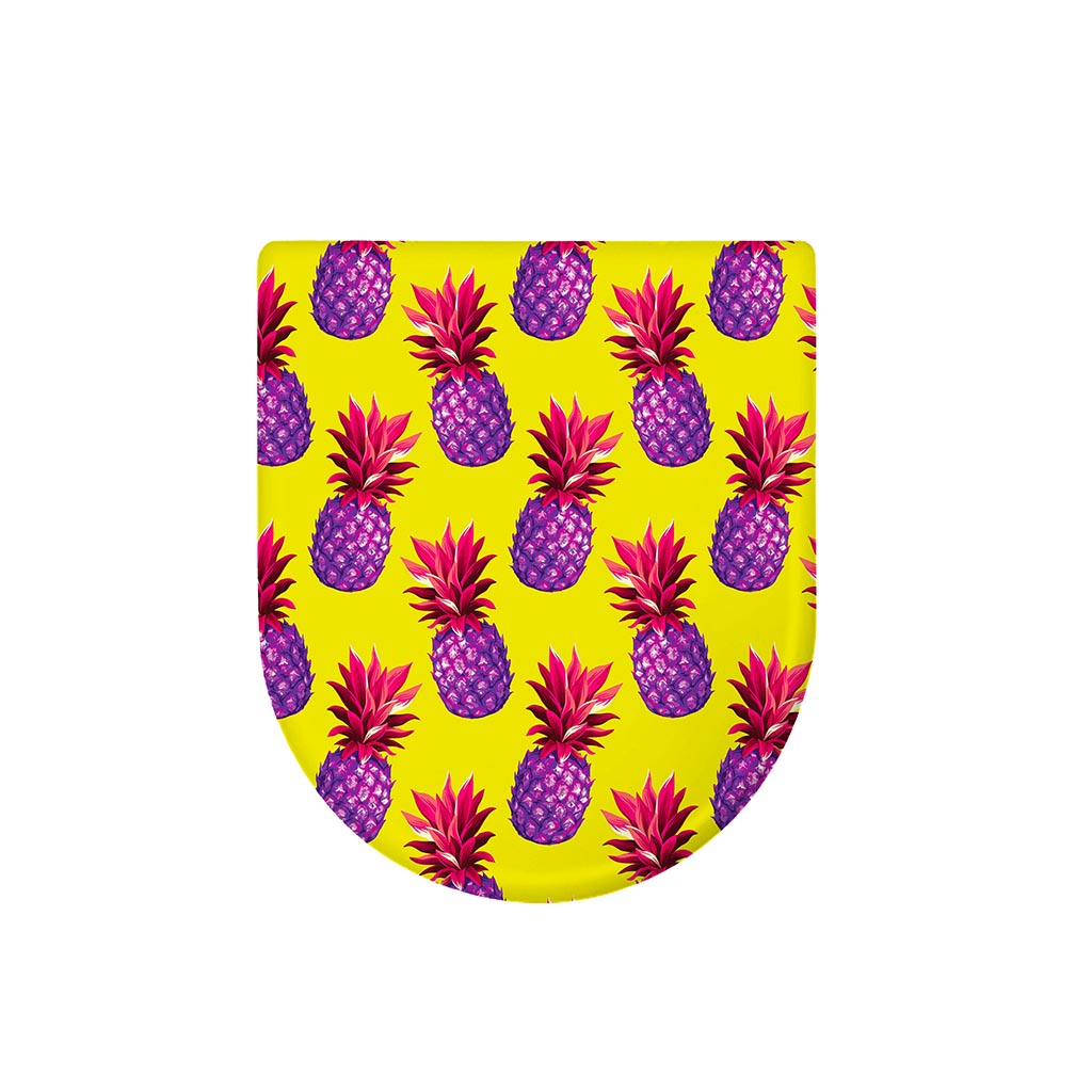 Purple EDM Pineapple Pattern Print Toilet Lid Cover