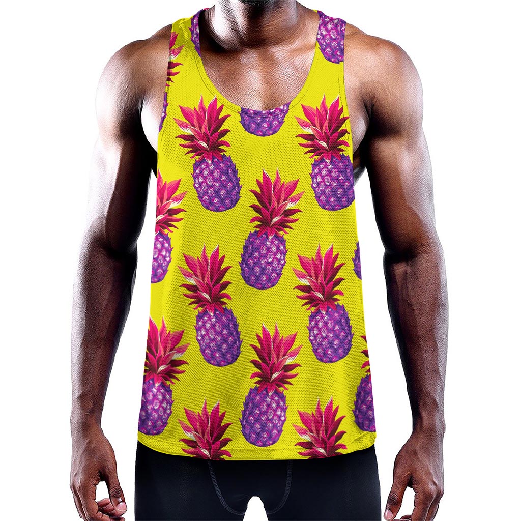 Purple EDM Pineapple Pattern Print Training Tank Top