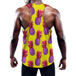 Purple EDM Pineapple Pattern Print Training Tank Top
